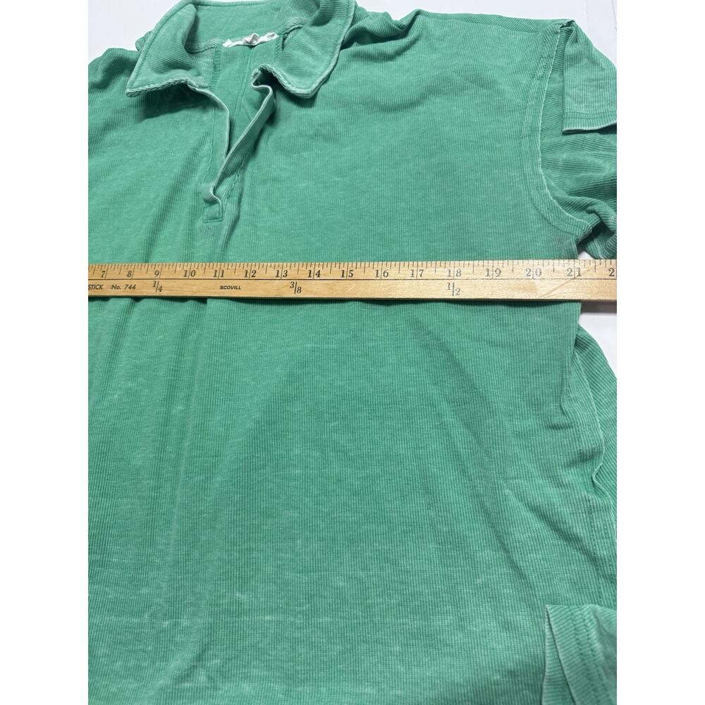 Jane Delancey XL Plus Shirt Green Collared Pullover Short Sleeve Knit Tunic - Picture 3 of 8